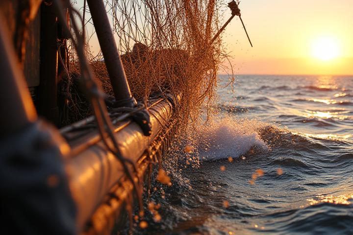 沖合で力強く使用される最新の商業用手織り漁網