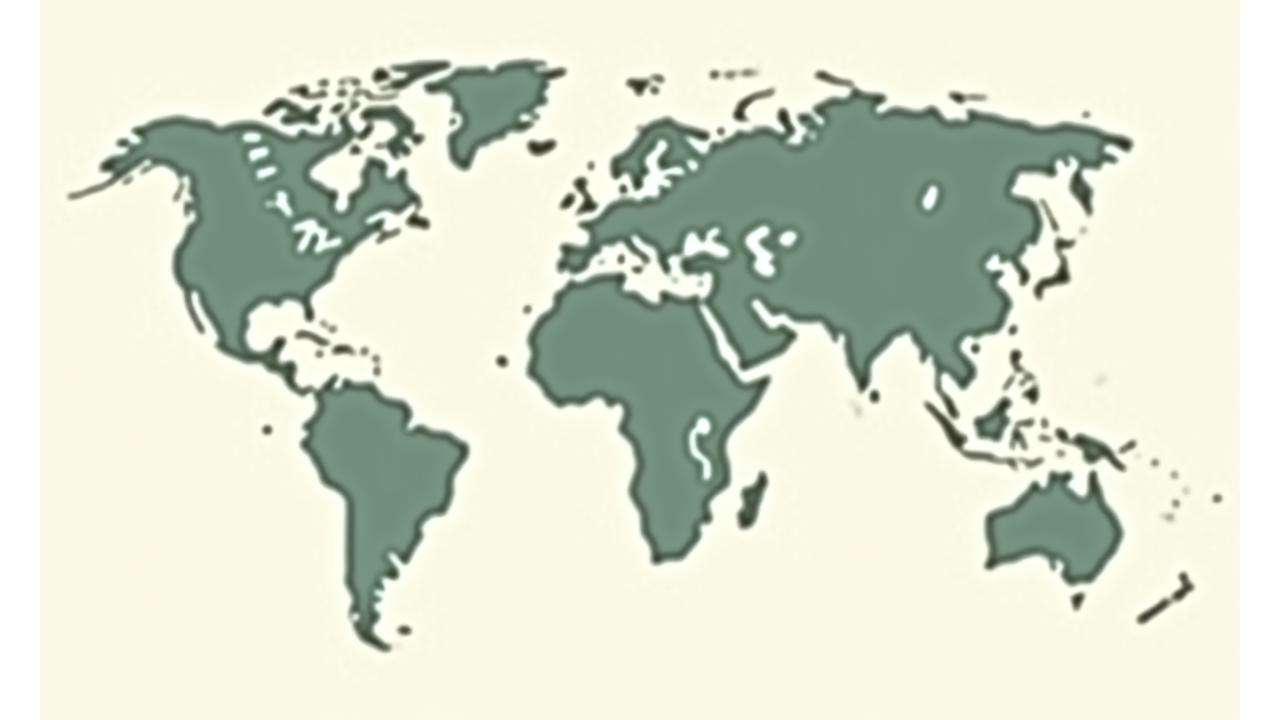 持続可能な原料調達を示す世界地図と認証マーク